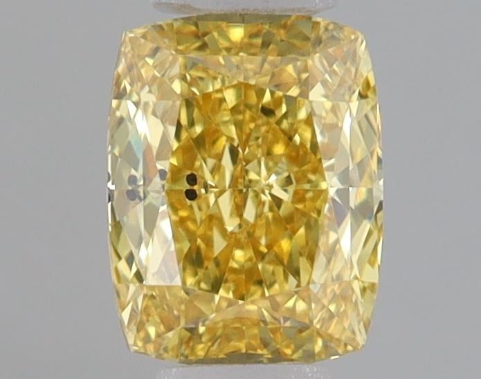 0.59 Ct. Fancy Vivid Yellow Cushion Lab Grown Diamond
