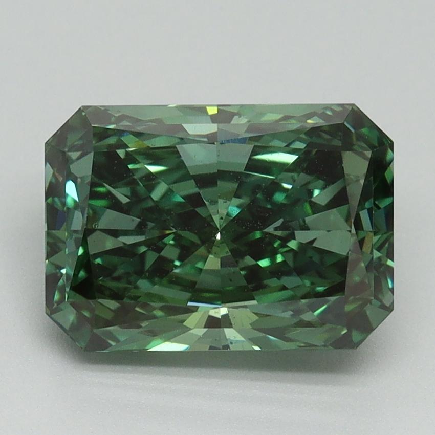 2.63 Ct. Fancy Vivid Green Radiant Lab Grown Diamond