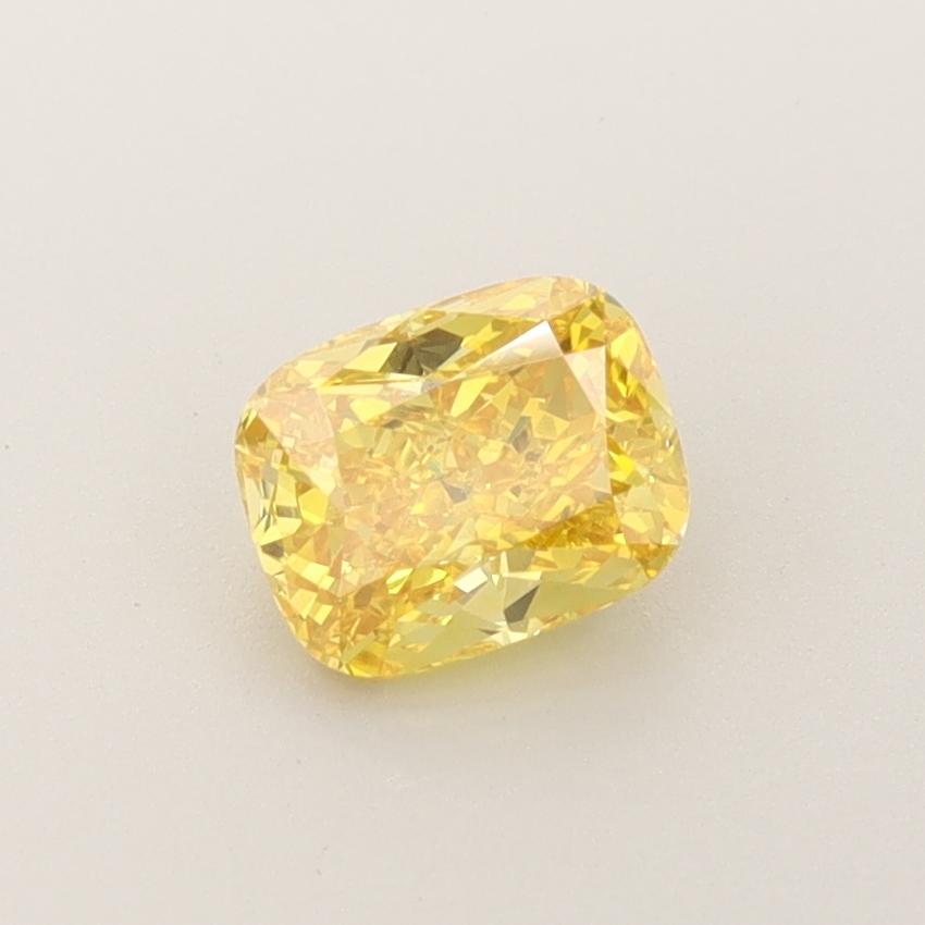 1.21 Ct. Fancy Vivid  Yellow Cushion Lab Grown Diamond