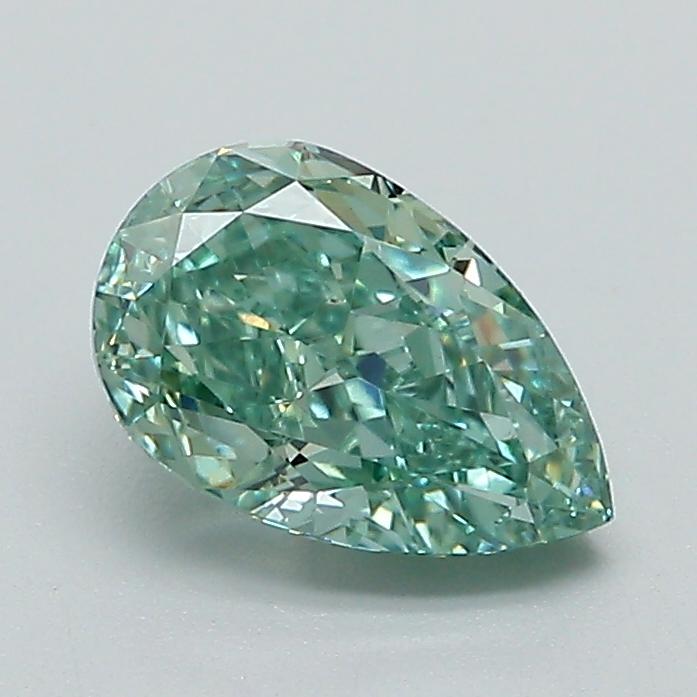 1.11 Ct. Fancy Vivid Green Pear Lab Grown Diamond