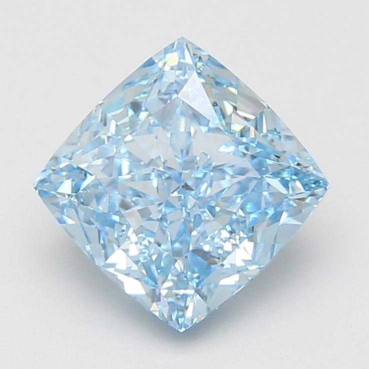 3.09 Ct. Fancy Vivid Blue Cushion Lab Grown Diamond