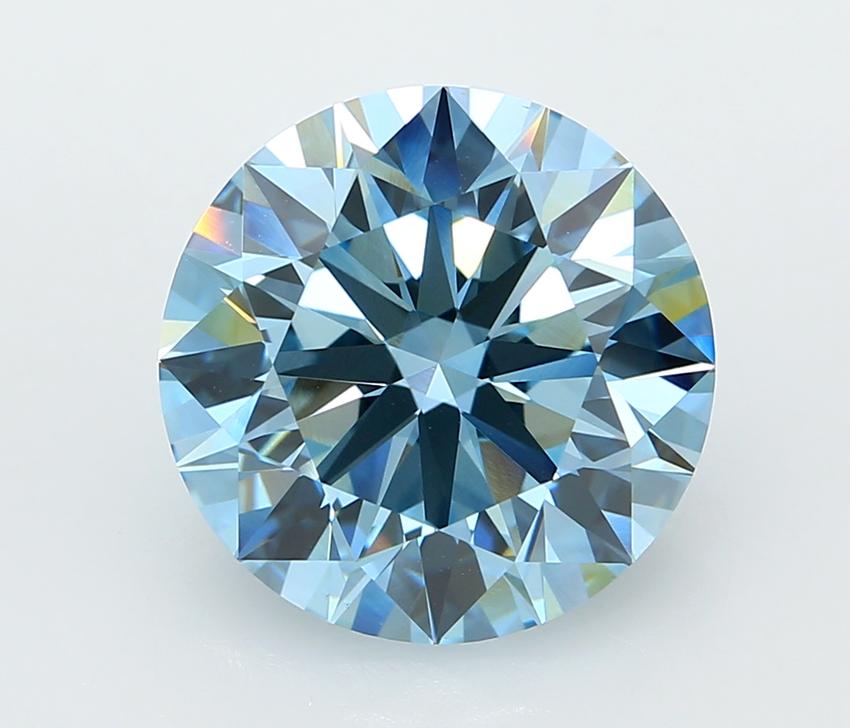 6.02 Ct. Fancy Vivid  Blue Round Lab Grown Diamond