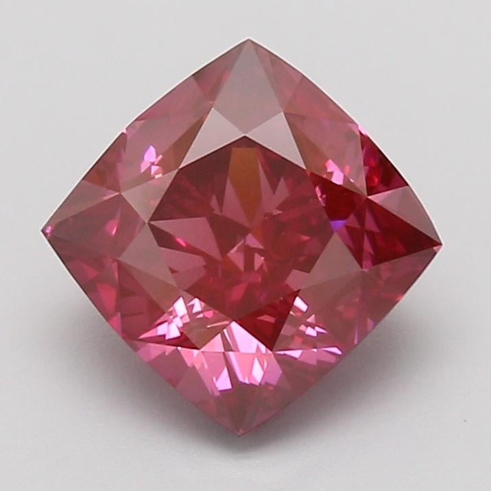3.10 Ct. Fancy Vivid Pink Cushion Lab Grown Diamond
