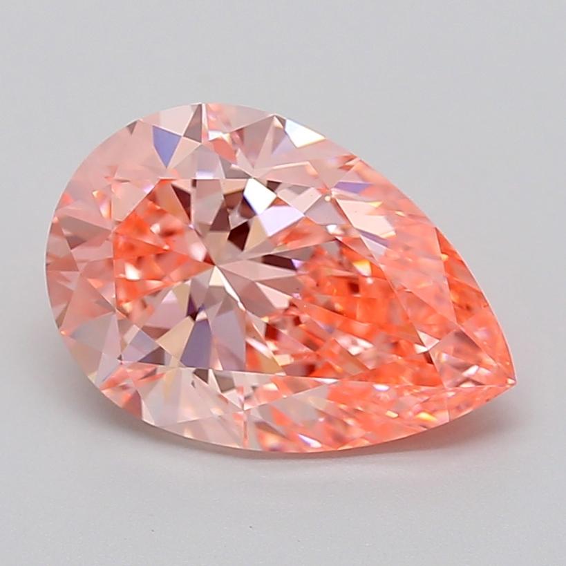 4.02 Ct. Fancy Vivid  Pink Pear Lab Grown Diamond