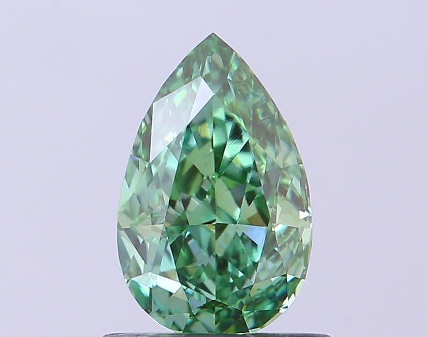 0.71 Ct. Fancy Vivid Green Pear Lab Grown Diamond