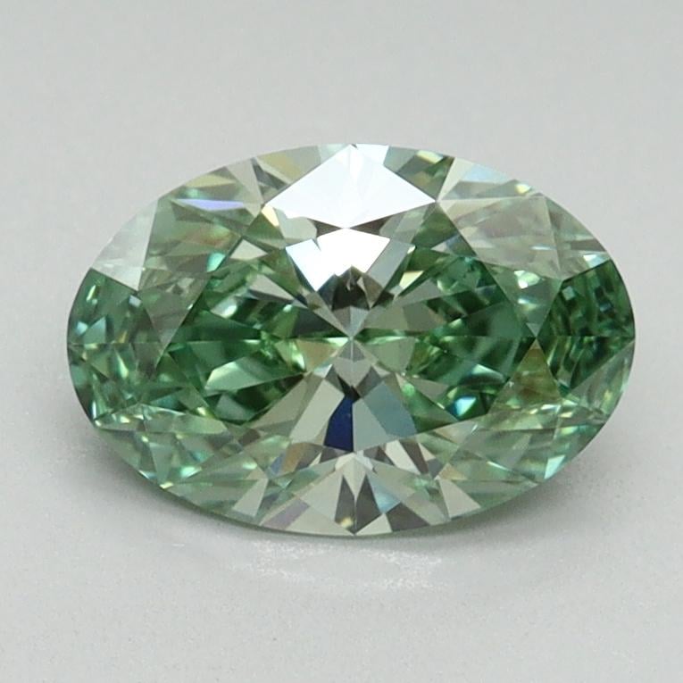 1.06 Ct. Fancy Vivid Green Oval Lab Grown Diamond