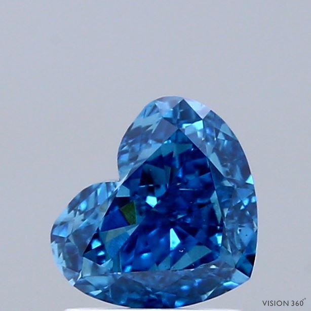 1.02 Ct. Fancy Vivid Blue Heart Lab Grown Diamond