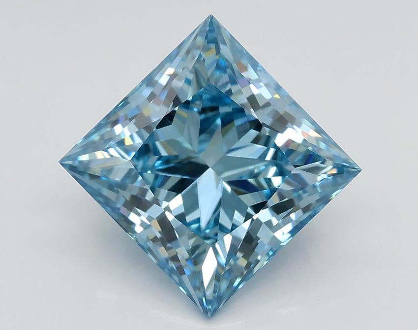 3.02 Ct. Fancy Vivid Blue Princess Lab Grown Diamond