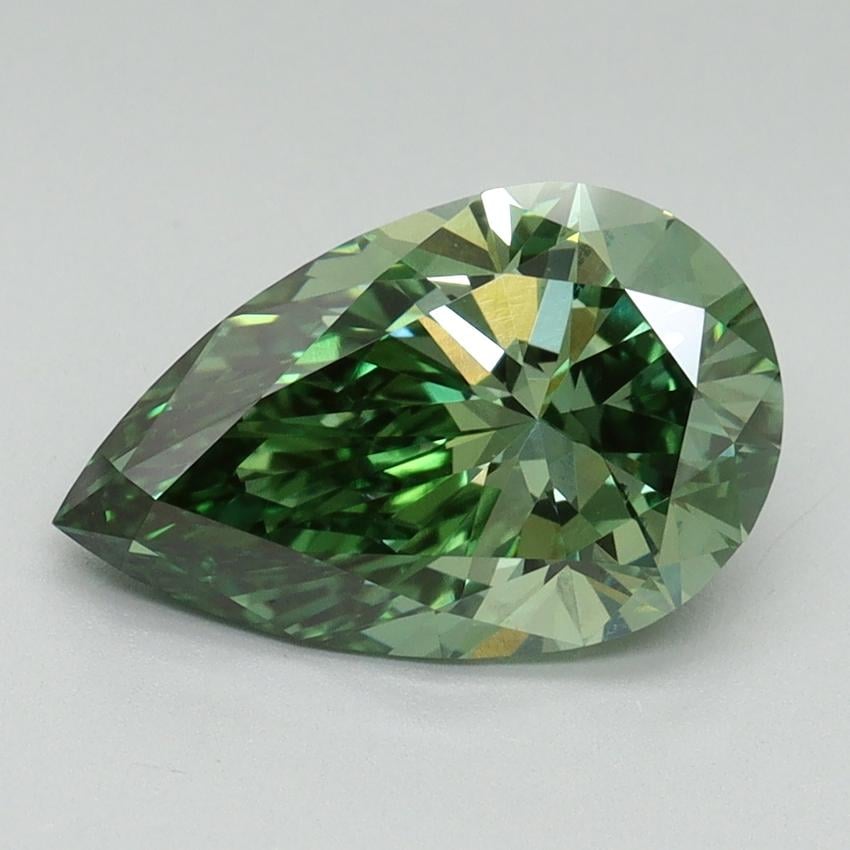 2.30 Ct. Fancy Vivid Green Pear Lab Grown Diamond