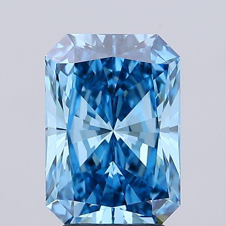 3.07 Ct. Fancy Vivid Blue Radiant Lab Grown Diamond