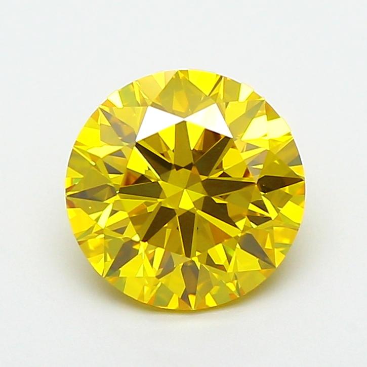 2.03 Ct. Fancy Vivid  Yellow Round Lab Grown Diamond
