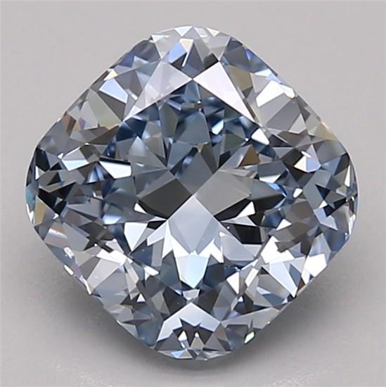 2.10 Ct. Fancy Vivid Blue Cushion Lab Grown Diamond
