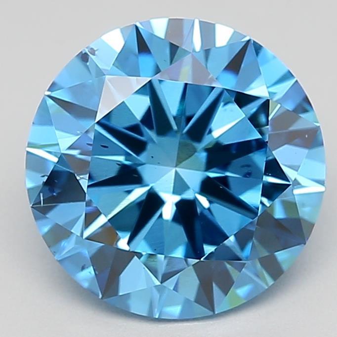 2.0 Ct. Fancy Vivid Blue Round Lab Grown Diamond