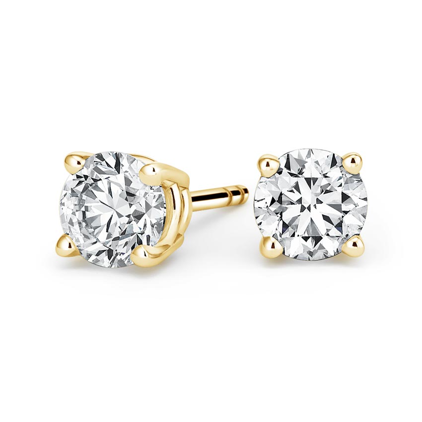 Round Diamond Stud Earrings (1/2 ct. tw.) in 18K Yellow Gold