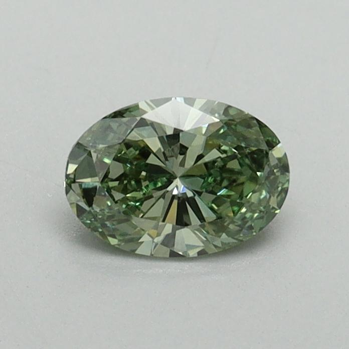 0.43 Ct. Fancy Vivid Green Oval Lab Grown Diamond