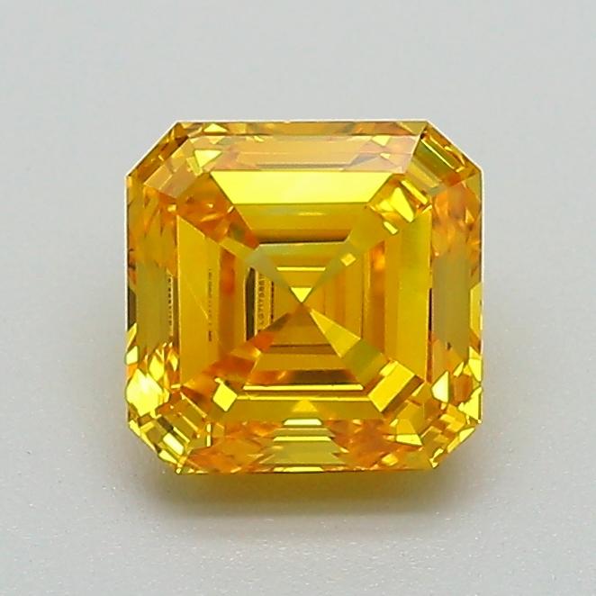 1.03 Ct. Fancy Vivid Yellow Asscher Lab Grown Diamond