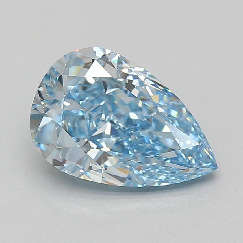 3.12 Ct. Fancy Vivid Blue Pear Lab Grown Diamond
