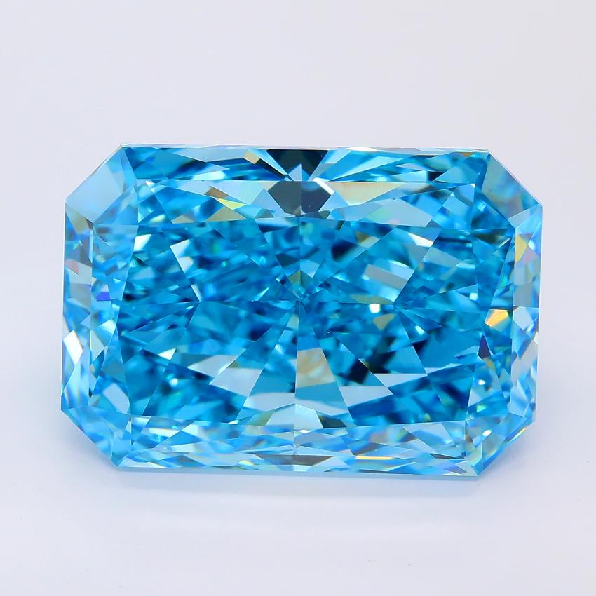 14.51 Ct. Fancy Vivid Blue Radiant Lab Grown Diamond