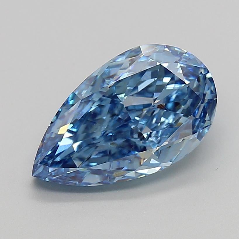 3.14 Ct. Fancy Vivid  Blue Pear Lab Grown Diamond