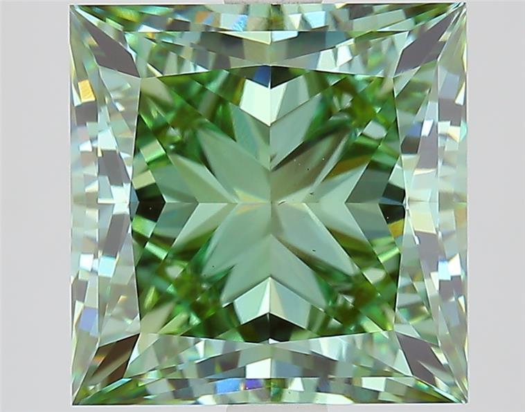 4.42 Ct. Fancy Vivid  Green Princess Lab Grown Diamond