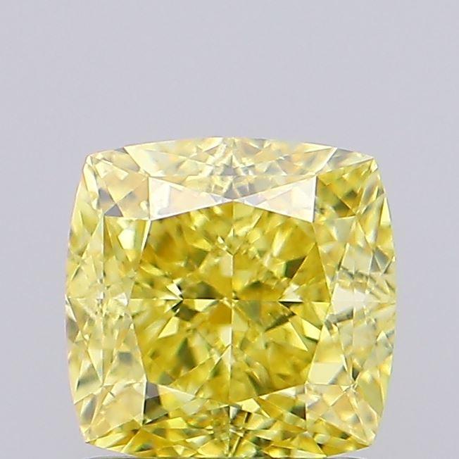 1.20 Ct. Fancy Intense Yellow Cushion Lab Grown Diamond