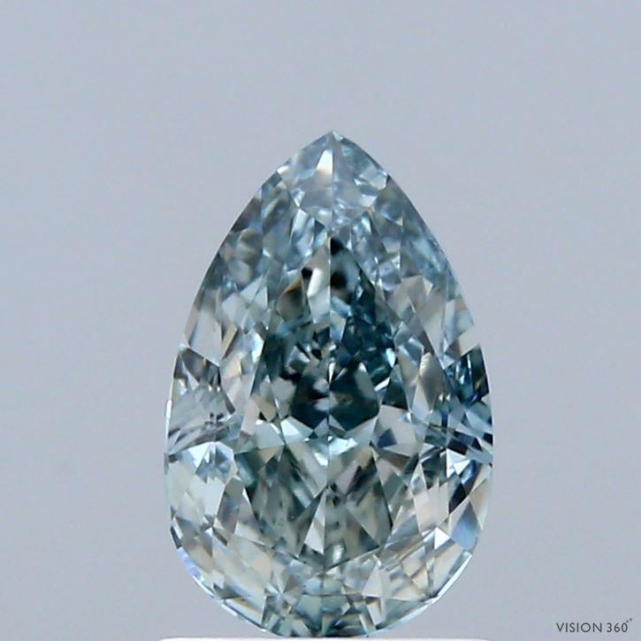 1.50 Ct. Fancy Vivid Bluish Green Pear Lab Grown Diamond