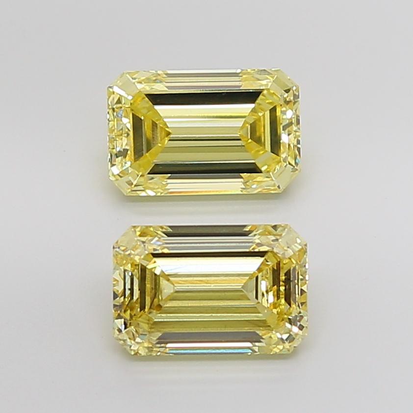 6.83 Ct. Fancy Yellow Emerald Lab Grown Diamond