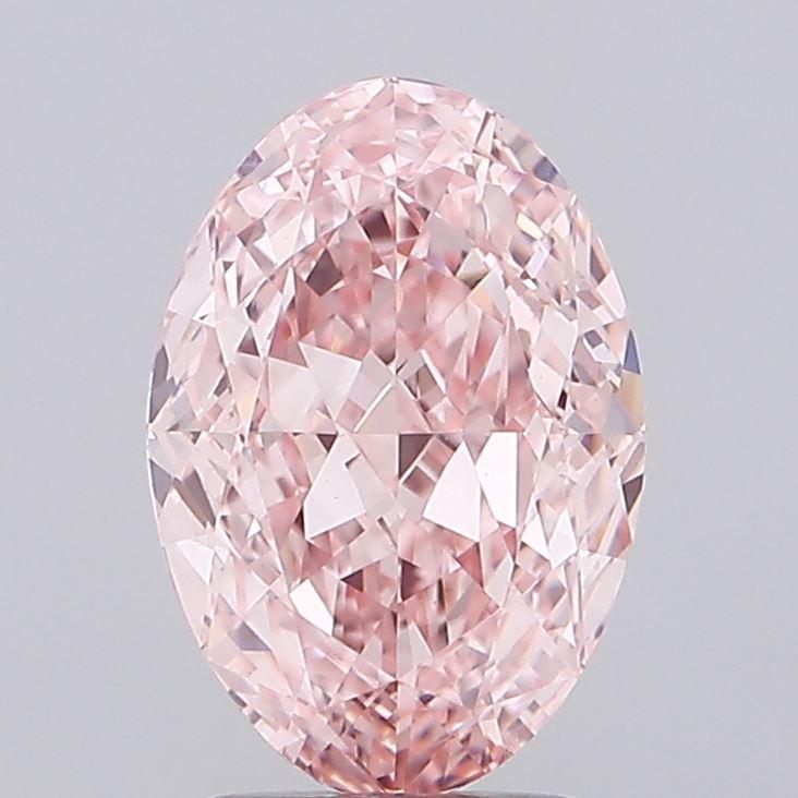 3.01 Ct. Fancy Vivid  Pink Oval Lab Grown Diamond