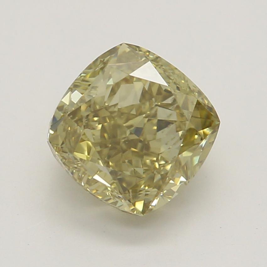 1.02 Ct. Fancy Dark Brown-Greenish Yellow Cushion Diamond