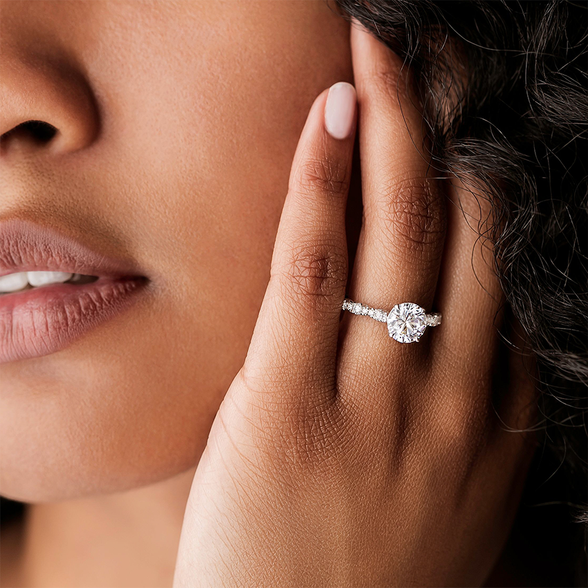 18K Rose Gold Tacori Petite Crescent Pavé Diamond Ring (1/3 ct. tw.), large additional view 1