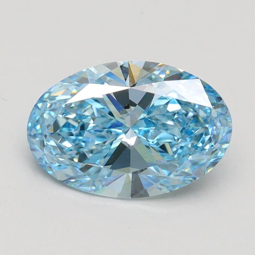 2.0 Ct. Fancy Vivid Blue Oval Lab Grown Diamond