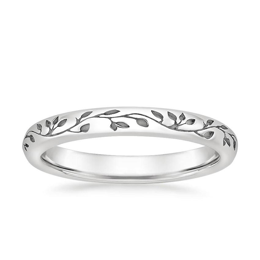 Verdure Engraved Ring in Platinum