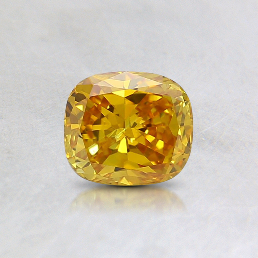 0.49 Ct. Fancy Vivid Orangy Yellow Cushion Lab Grown Diamond