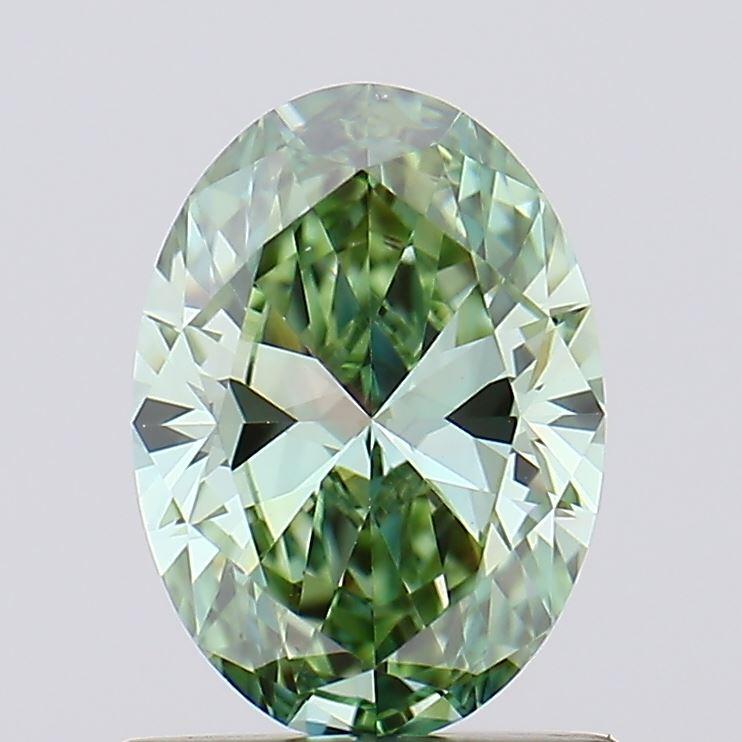 0.86 Ct. Fancy Vivid Green Oval Lab Grown Diamond