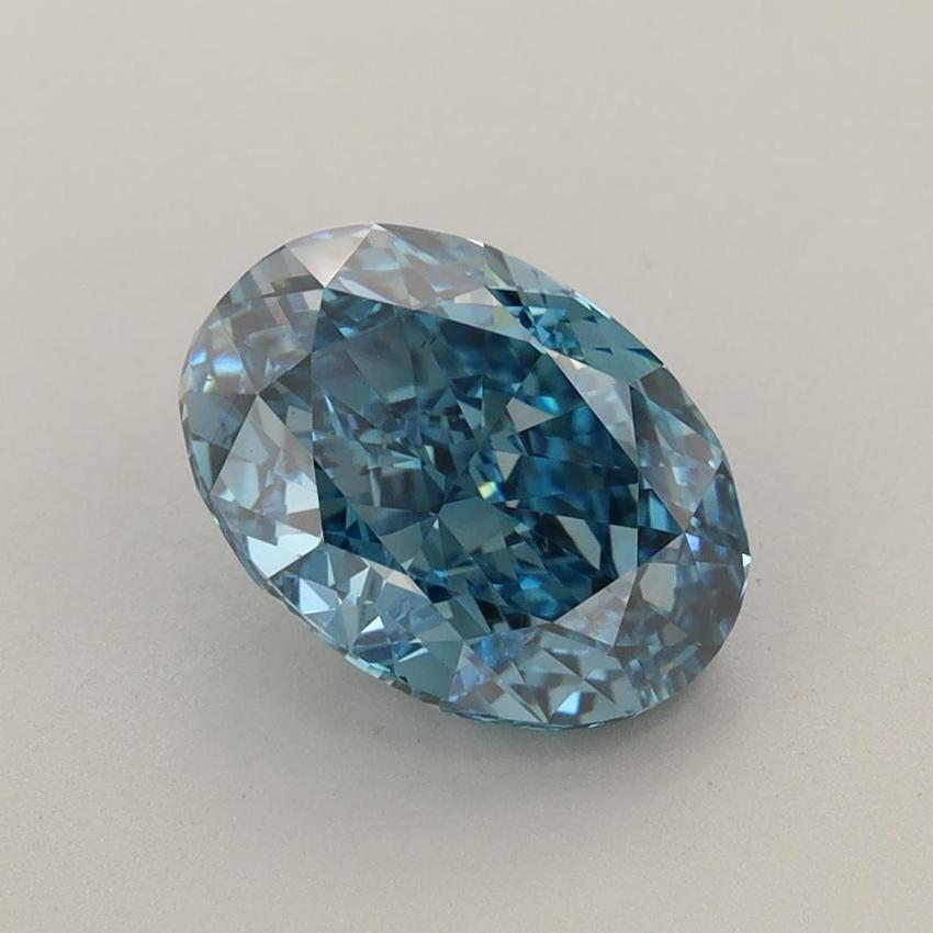 2.68 Ct. Fancy Vivid Blue Oval Lab Grown Diamond