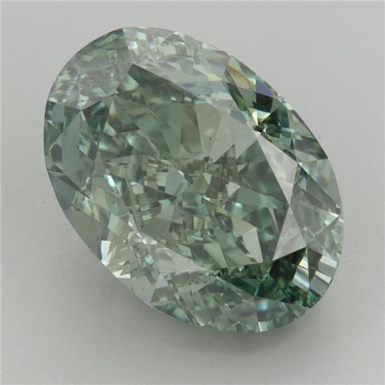 6.49 Ct. Fancy Vivid Green Oval Lab Grown Diamond