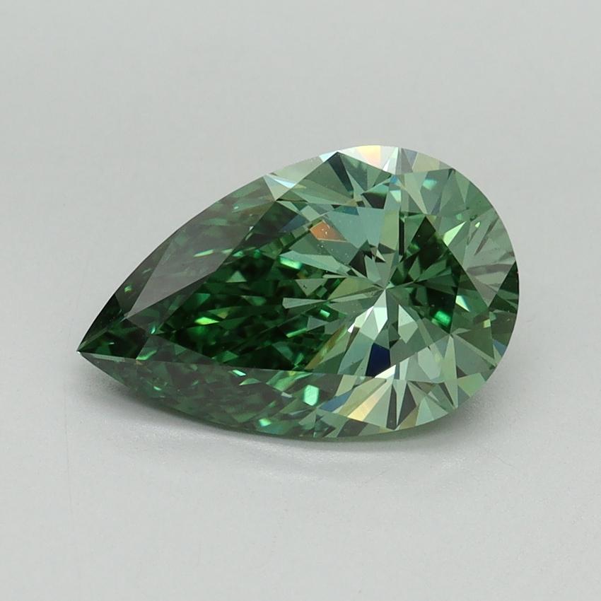 2.05 Ct. Fancy Vivid Green Pear Lab Grown Diamond