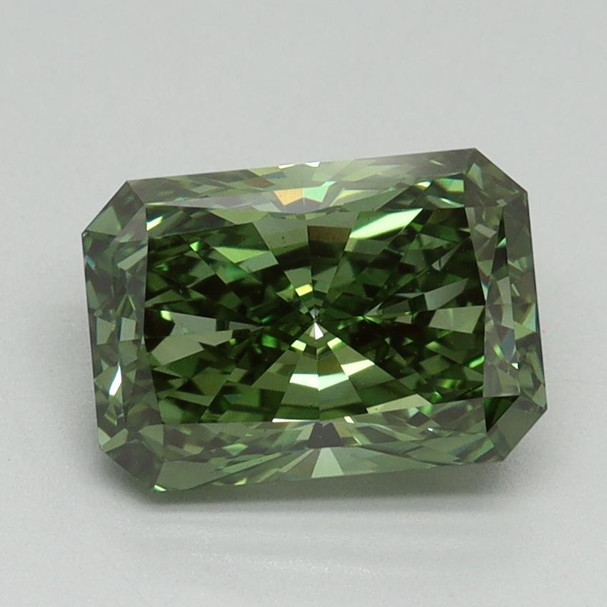 2.18 Ct. Fancy Vivid Green Radiant Lab Grown Diamond