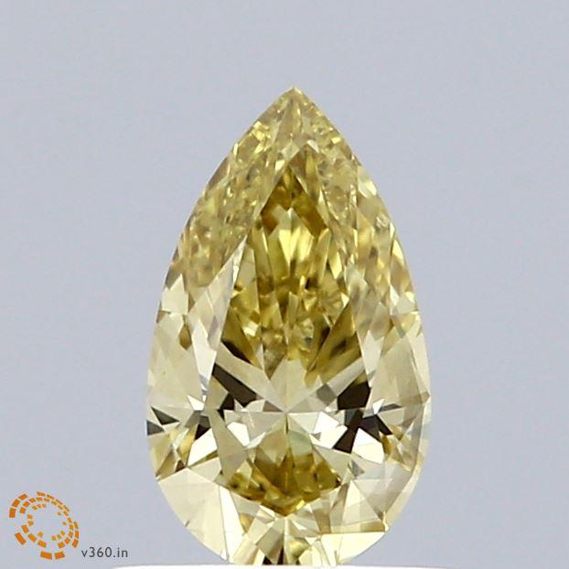 0.71 Ct. Fancy Intense Yellow Pear Lab Grown Diamond
