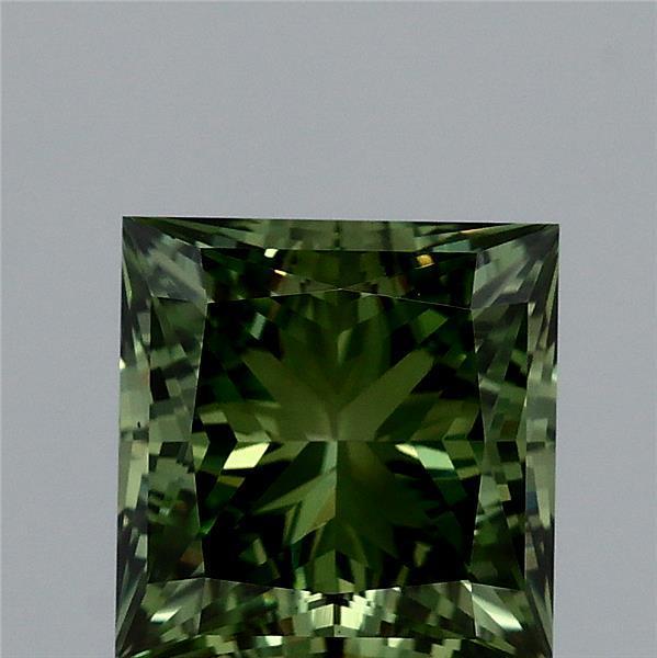 2.03 Ct. Fancy Vivid Green Princess Lab Grown Diamond