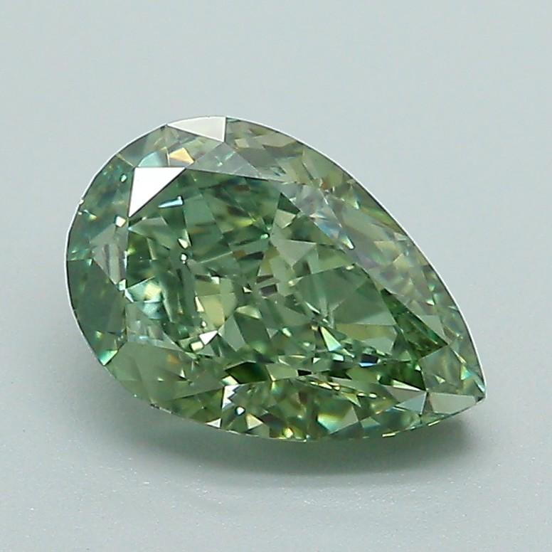 1.54 Ct. Fancy Vivid Green Pear Lab Grown Diamond