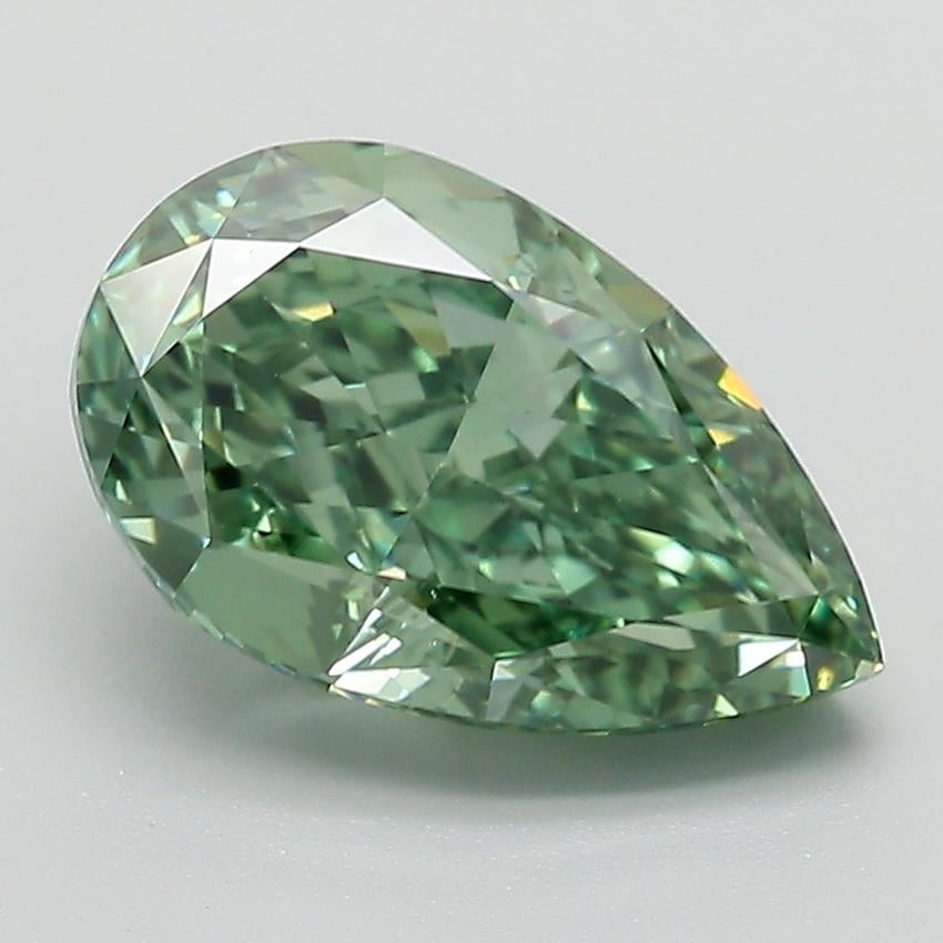 3.25 Ct. Fancy Vivid Green Pear Lab Grown Diamond