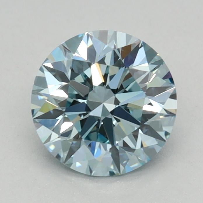 0.80 Ct. Fancy Intense Greenish Blue Round Lab Grown Diamond