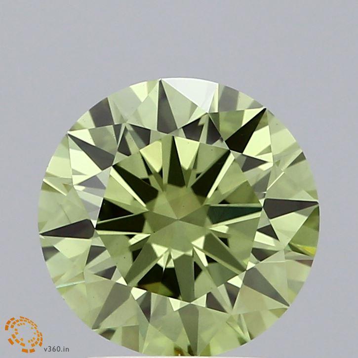 2.42 Ct. Fancy Vivid Green Round Lab Grown Diamond