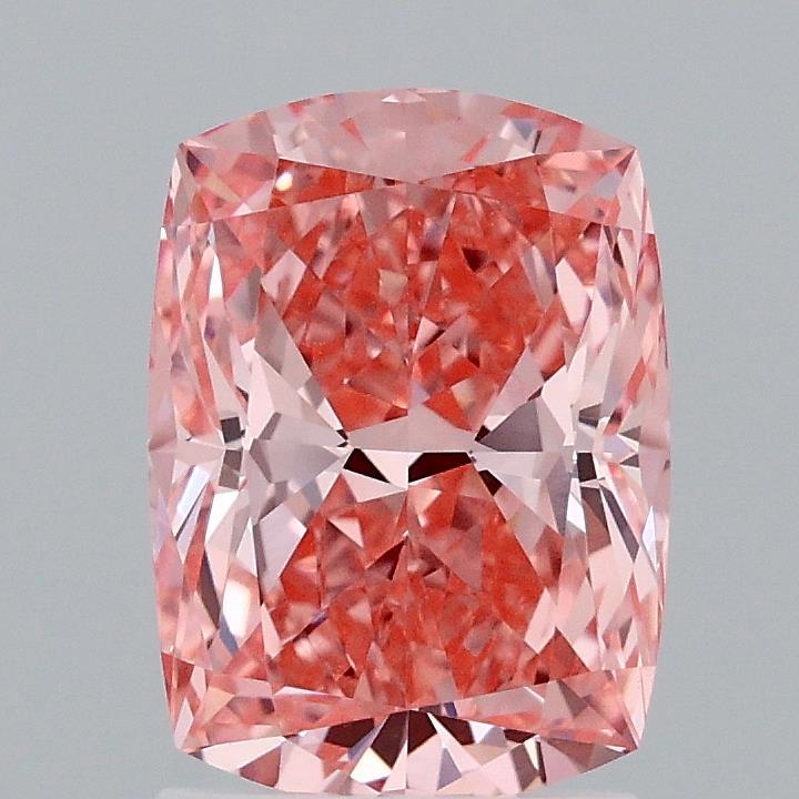 2.05 Ct. Fancy Vivid Pink Cushion Lab Grown Diamond