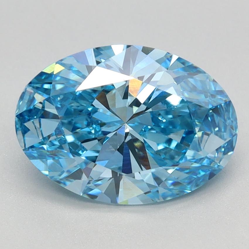 2.02 Ct. Fancy  Vivid Blue Oval Lab Grown Diamond