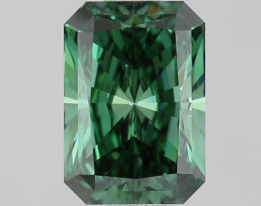 1.07 Ct. Fancy Vivid Green Radiant Lab Grown Diamond