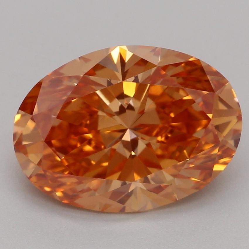 2.07 Ct. Fancy Vivid Pink Orange Oval Lab Grown Diamond