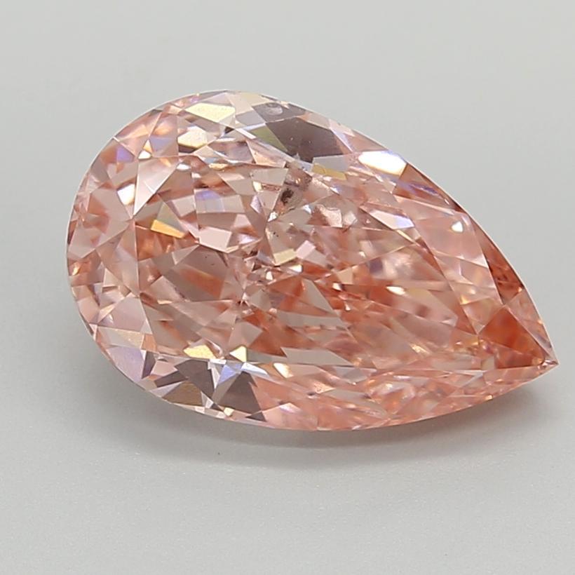 4.59 Ct. Fancy Vivid  Pink Pear Lab Grown Diamond