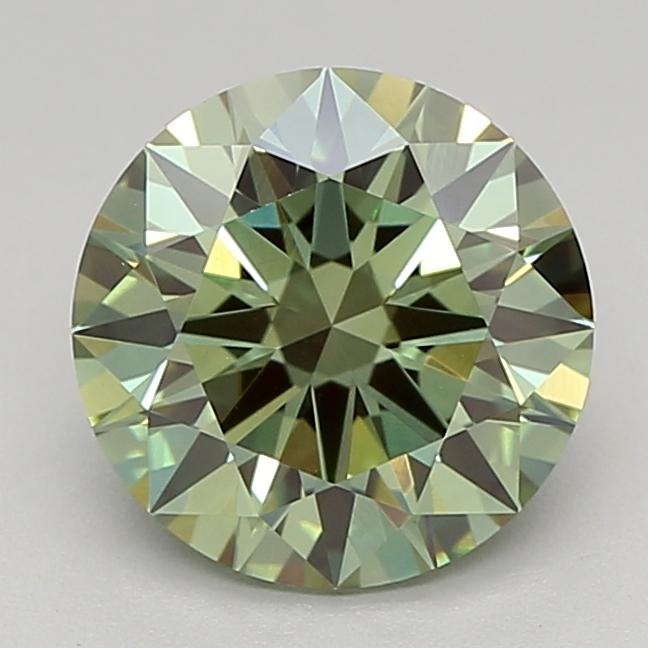 1.62 Ct. Fancy Vivid  Green Round Lab Grown Diamond